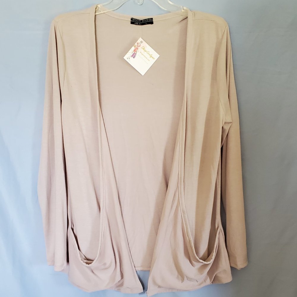 Taupe Cardigan Lightweight SL Super Cute
